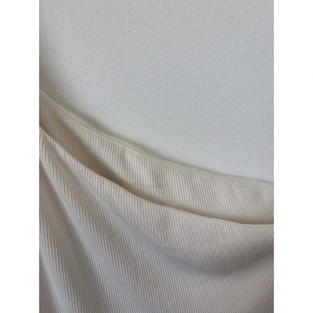 NWT women's Abercrombie & Fitch One-Shoulder Ribbed Maxi Dress – White – XL - Picture 5 of 9